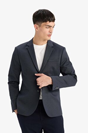 DeFacto Slim Fit Dar Kesim Astarlı Blazer Ceket W9254AZ25SPNV179