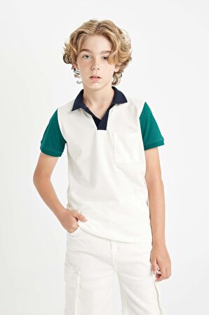 DeFacto Erkek Çocuk Pike Kısa Kollu Polo Tişört C4906A824SMER105
