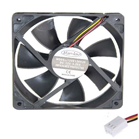 Tidar 120X120X25mm 12V Dc 3 Kablolu Fan