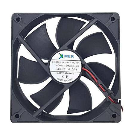 Xmer 120X120X25Mm 12V 0.30A 2 Kablolu Fan