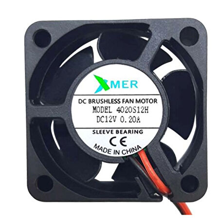 Xmer 40X40X20Mm 12V 0.20A 2 Kablolu Fan