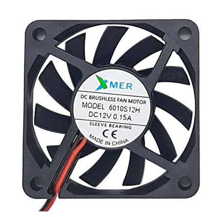 Xmer 60X60X10Mm 12V 0.15A 2 Kablolu Fan