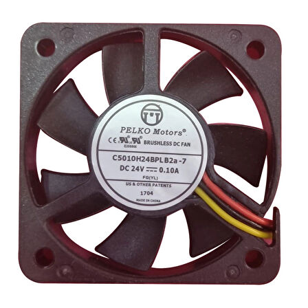 Pelko Motors 50X50X10Mm C5010H24Bplb2A-7 Dc 24V 0.10A Kare Fan