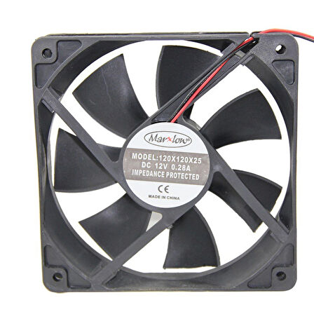 Marxlow 120X120X25Mm 12V 0.28A 2 Kablo Fan