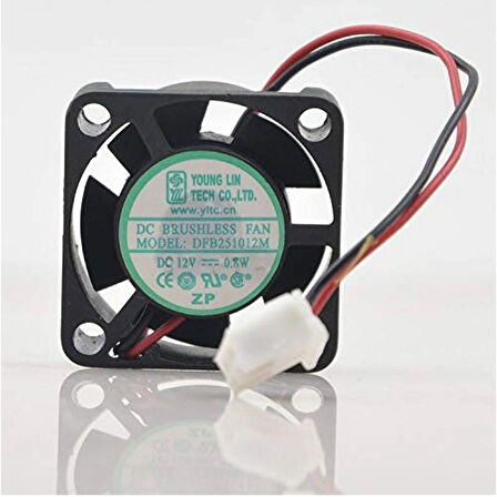 YOUNGLİNGTECH 2,5x2,5x10mm 12v 0,08w 3 Kablo Fan DFB2551012M