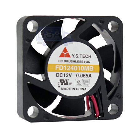 YS-Tech 40x40x10mm 12v 0,065A 2 Kablo Fan FD124010MB