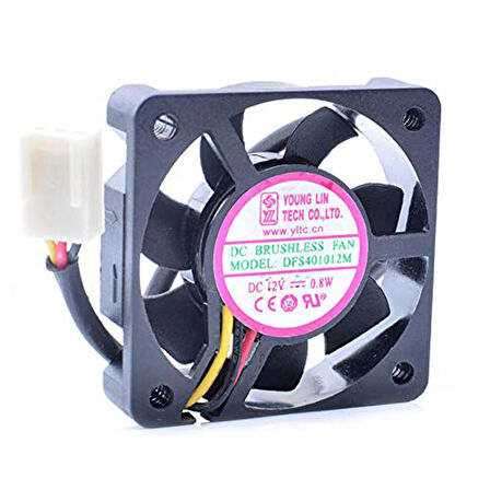 Younglingtech 40x40x10mm 12v 0.8W(0.066) 2 Kablo Fan DFS401012M