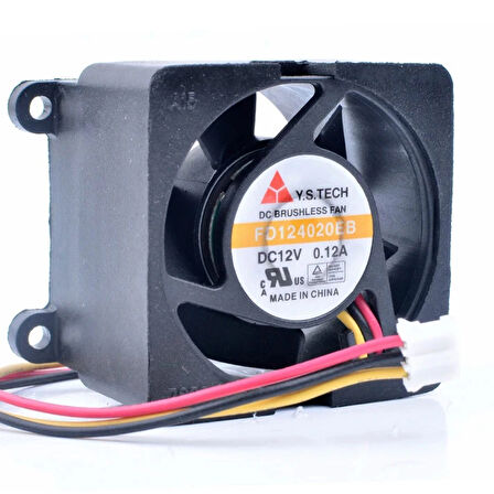 YS Tech 40x40x20mm 12v 0,12A 3 Kablo Fan FD124020EB