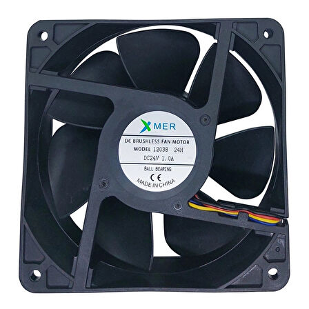 Xmer 120x120x38mm 24v 1A 4 Kablo Rulmanlı Fan