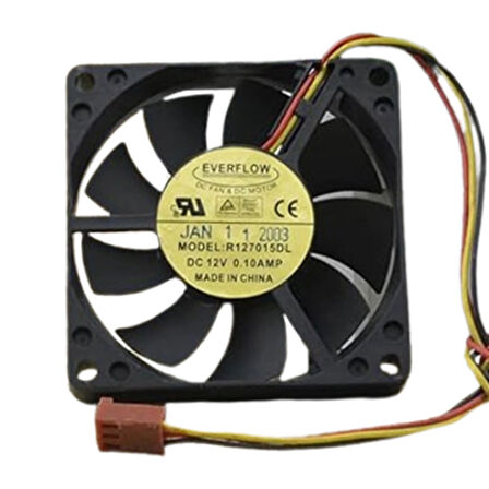 Everflow 12V 0.10A 70x70x15mm 3 Kablo Fan R127015DL