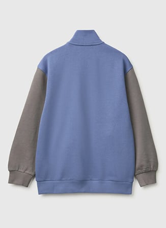 United Colors of Benetton Mavi Erkek Logo Baskılı Sweatshirt 226A3J68C506E902-EJ_Sweatshirt