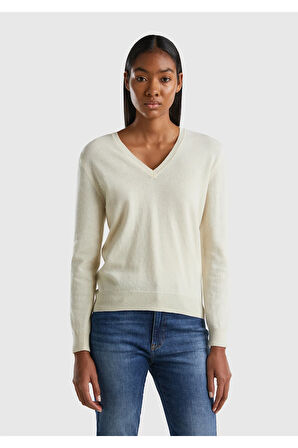 United Colors Of Benetton Kadın / Kız Krem Kazak (Model Kodu: 123A1002D4488 )