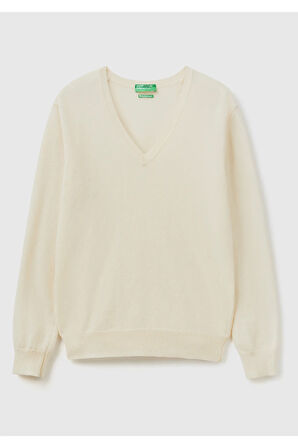 United Colors Of Benetton Kadın / Kız Krem Kazak (Model Kodu: 123A1002D4488 )