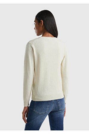 United Colors Of Benetton Kadın / Kız Krem Kazak (Model Kodu: 123A1002D4488 )