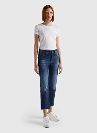Benetton Bisiklet Yaka  Normal Kalıp  Kadın Beyaz T-Shirt  -  3GA2E16A0