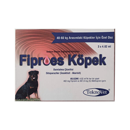 Fiproes Köpek 40-60 Kg 4.02 ML 3 Pipet SKT:2026