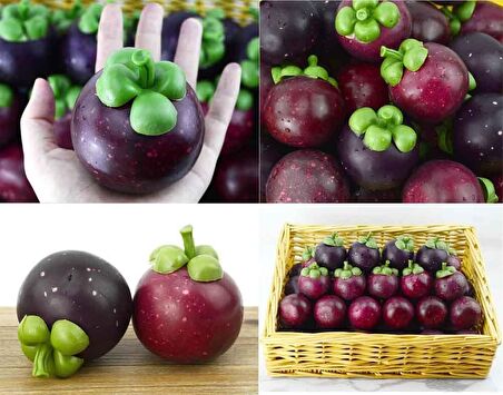 Yapay Meyve Mangosteen Tropik Meyve 8*7cm 1adet