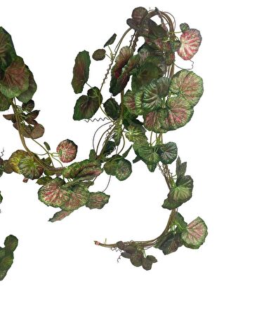 Yapay Sarmaşık Kırmızı Yeşil Sardunya 5Dallı 230cm Doğalgaz Borusu Kapatıcı Dekoratif Yapay Çiçek 