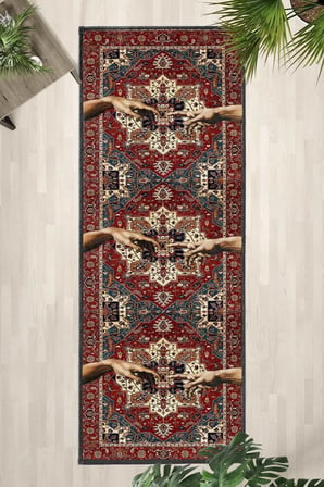 Vtg1000 Salon Mutfak Yatak Odası Dijital Baskı Yolluk Halı Vizon