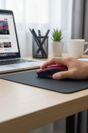 İpek Yıldızı® Kırmızı Renkli Baş Parmak Destekli Ergonomik Sessiz Kablosuz Mouse – USB Alıcılı, Ofis ve Oyun İçin Konforlu Bilgisayar Faresi MS6300