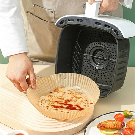 İpek Yıldızı® 50 Adet 20 cm Air Fryer Pişirme Kağıdı Tek Kullanımlık Yağ Geçirmez Yuvarlak Tabak Model PVC