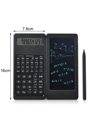 İpek Yıldızı® Silinebilir LCD Yazı Tabletli,Kalemli Katlanabilir Bilimsel Hesap Makinesi