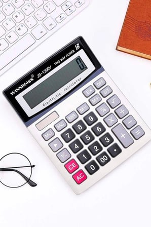 İpek Yıldızı® 12 Haneli Geniş LCD Ekran, Pilli Büyük Düğmeli Hesap Makinesi