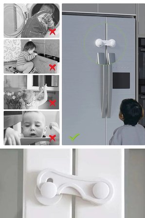 İpek Yıldızı® Bebek Çocuk Güvenliği Çekmece ve Dolap İçin Kendiliğinde Yapışkanlı Vidasız Kapak Kilidi
