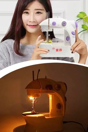 İpek Yıldızı® Pratik Taşınabilir Elektrikli veya Pilli Seyahat Tipi Hız Ayarlı Kademeli Dikiş Makinesi