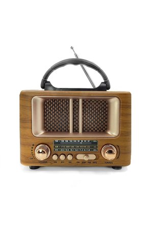 İpek Yıldızı® Küçük Mini Boy Retro Ahşap Tasarım Bluetooth Hoparlörlü Radyo – FM/AM Destekli, Şarjlı ve Taşınabilir Radyo NS-8108