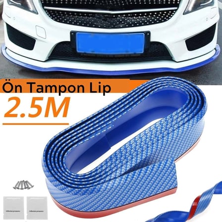 İpek Yıldızı® Mavi 2,5 Metre Araba Oto Ön Tampon Koruyucu Kauçuk Pratik Tampon Şerit Bant Döşeme Kiti