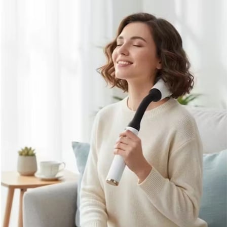 İpek Yıldızı® 4 Farklı Başlıklı Uzun Saplı Derin Doku Masaj Tabancası, Boyun, Omuz ve Sırt için Ergonomik Saplı Çoklu Masaj Modlu Taşınabilir Masaj Al
