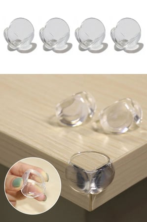 İpek Yıldızı® Bebek Çocuk Yumuşak ve Esnek Dairesel Şeffaf Yapışkanlı Güvenlik Köşe Koruyucu (4 Adet)