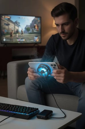 İpek Yıldızı® Manyetik Telefon ve Tablet Soğutucu – Güçlü Sessiz Fanlı, Hızlı Isı Dağıtıcı Mobil Cihaz Soğutma Aparatı S25 Radiator