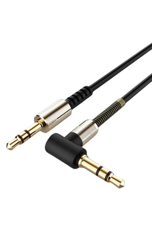 İpek Yıldızı®  3.5mm AUX Kablosu Jak Erkek Erkek L Tipi 1 Metre Ses Aktarım Kablosu