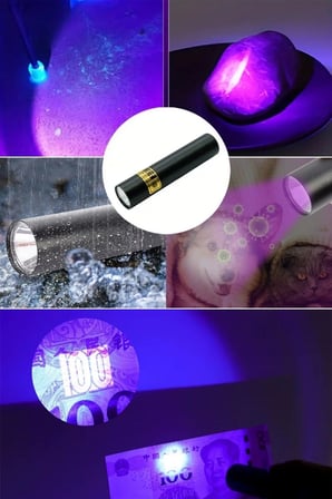 İpek Yıldızı® Mini Cep Boy USB İle Şarj Olan Oje Kurutucu Sahte Para Kontol LED UV Mor Işık El Feneri