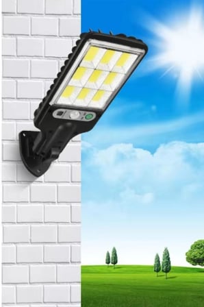 İpek Yıldızı® 3 Farklı Işık Modlu Güneş Enerjisiyle Şarj Olan Dış Mekan Uyumlu Kumandalı Solar Duvar LEDİ