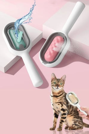 İpek Yıldızı® Su Hazneli Kedi ve Köpek Tüyü Toplamama Fırçası Su Hazneli Pet Tarağı