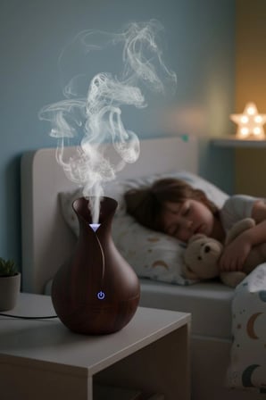 Damla Model Akasya Renk Hava Nemlendirici – Ultrasonik Soğuk Buhar Makinesi, LED Işıklı Masaüstü Oda Nemlendirici