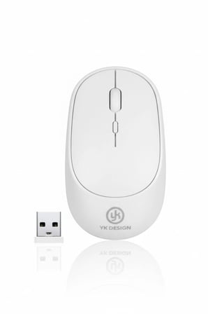 İpek Yıldızı® Beyaz Renkli Ergonomik Sessiz Kablosuz Mouse – USB Alıcılı, Ofis ve Oyun İçin Konforlu Bilgisayar Faresi MS6310