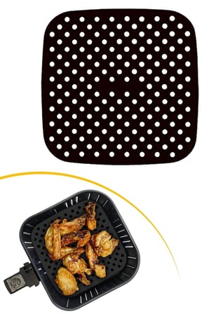 İpek Yıldızı® Renkli Isıya Dayanıklı Yıkanılabilir Silikon Fırın Ve Airfryer Kare Pişirme Matı 21,5 Cm