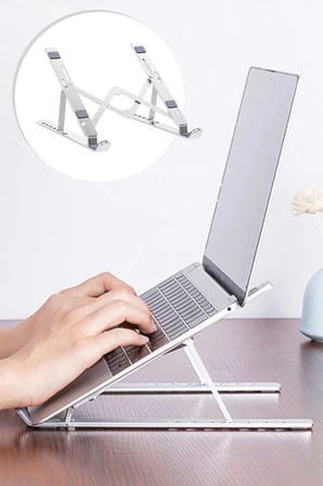 İpek Yıldızı® Ayarlanabilir Dizüstü Destek Tabanı Tamamen Katlanabilir Taşınabilir Laptop Yükseltici