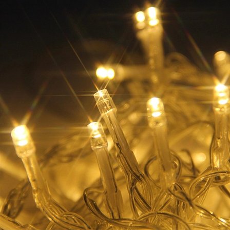 İpek Yıldızı® 10 Metre 100 Ledli 8 Fonksiyonlu Dekoratif Lambader Sarı Lamba