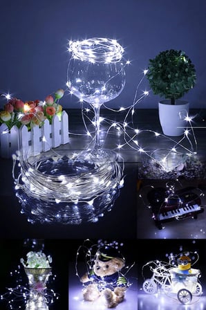 İpek Yıldızı® Pilli 5 metre Dekoratif Peri Led Beyaz Aydınlatma Süsleme Lambası