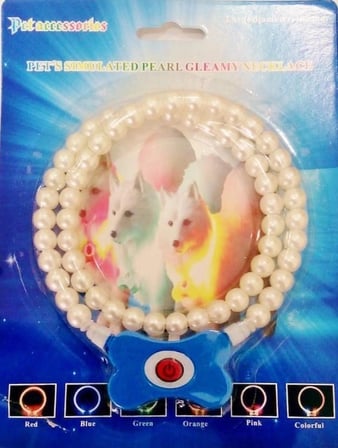 İpek Yıldızı® Mavi Renk Neon Led Işıklı Kedi Köpek Kolyesi (18,5 cm)