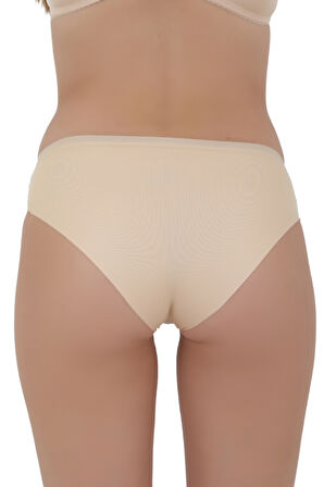 Kadın Mikro Kumaş Dikişsiz İz Yapmaz Külot - 3'lü Özel Paket (Siyah, Beyaz, Ten Renk)