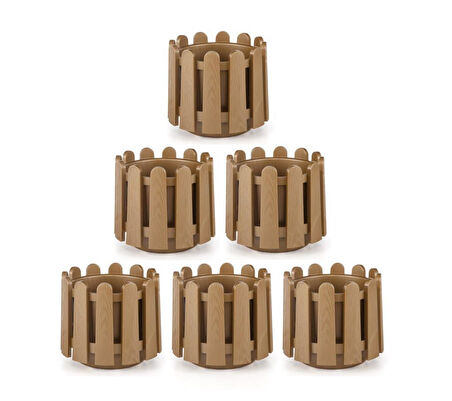 Omnipazar SO-İS02 İstanbul Dekoratif Yuvarlak Saksı 2,6 lt Mocha 6 Adet