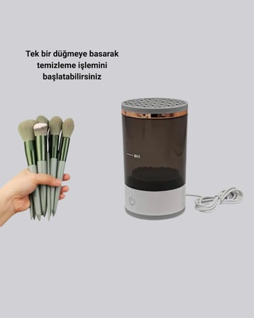 Hijyenik Makyaj İçin 13’lü Fırça Seti ve Elektrikli Temizleyici -