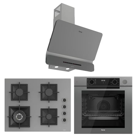 Ferre New Fryart & Steamart SC Wok Seriisi Ultra Sessiz Gri Ankastre Set ( QEP64CPR-SC408-D082-SA )