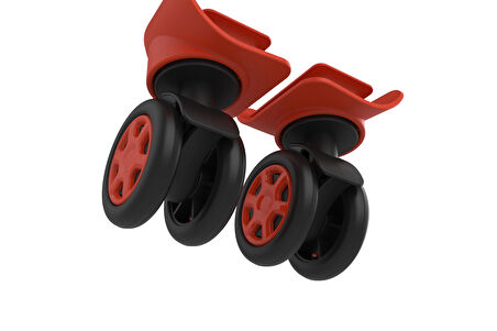 Keo-Plus PP Valiz Tekerleği Sağ ve Sol Kırmızı Renk